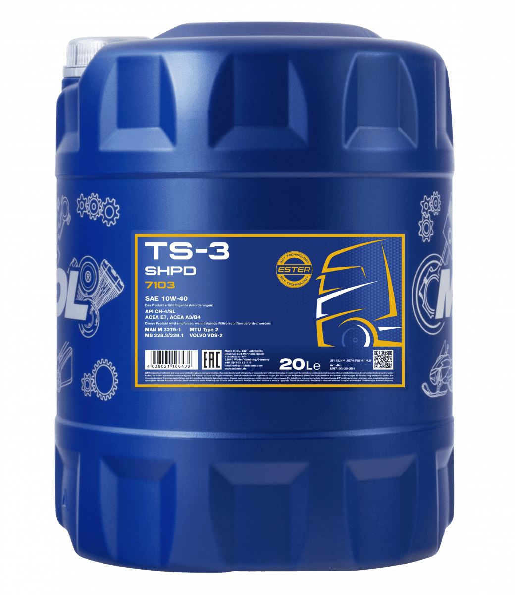 Олива моторна Mannol TS-3 SHPD 10W-40, 20 л